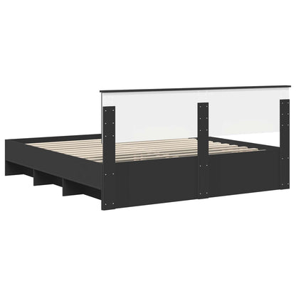Struttura del letto Nero 200 x 200 cm Legno multistrato