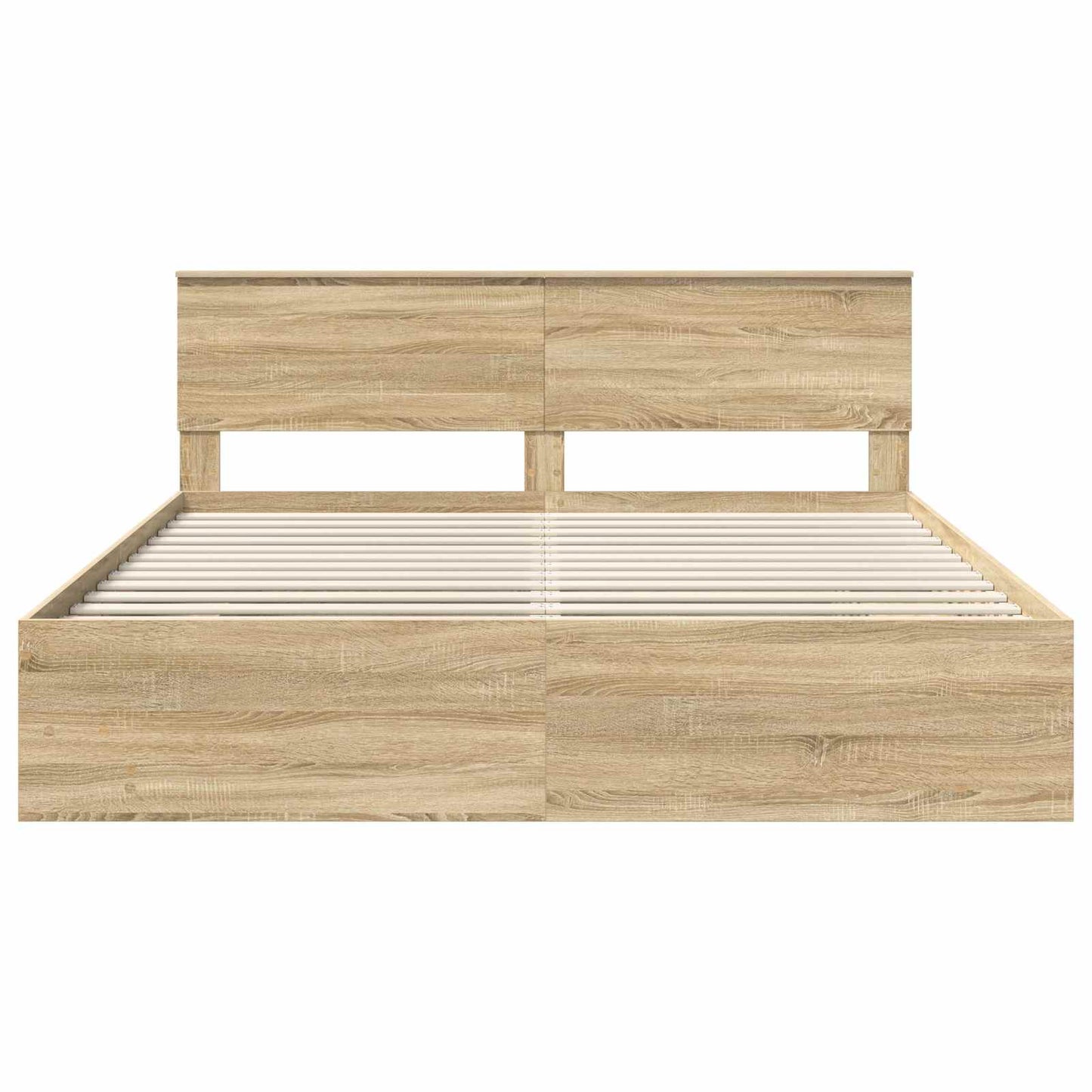 Struttura del letto con testiera Rovere Sonoma 200 x 200 cm