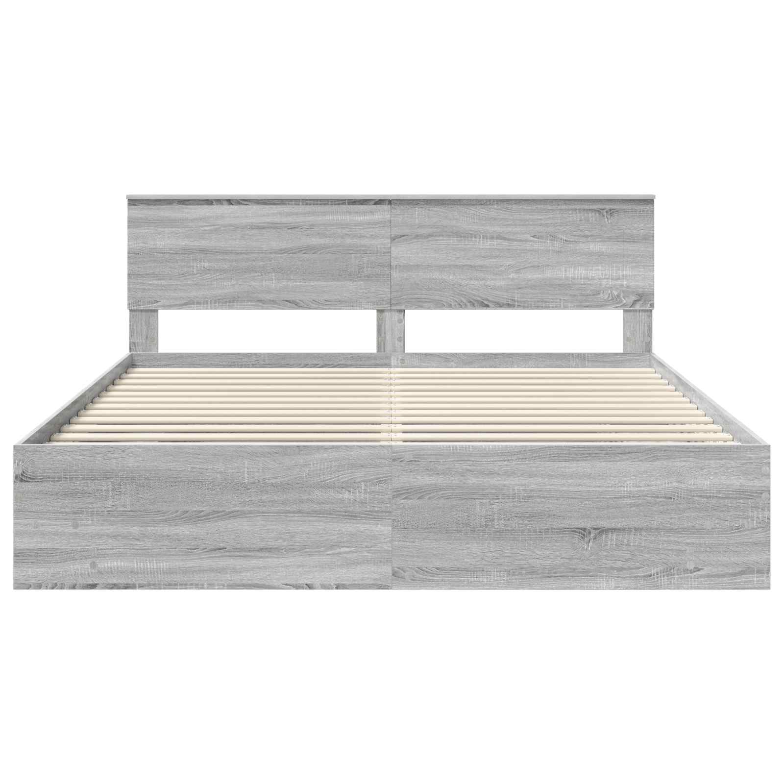 Struttura del letto con testiera Grigio Sonoma 200 x 200 cm | homemem39