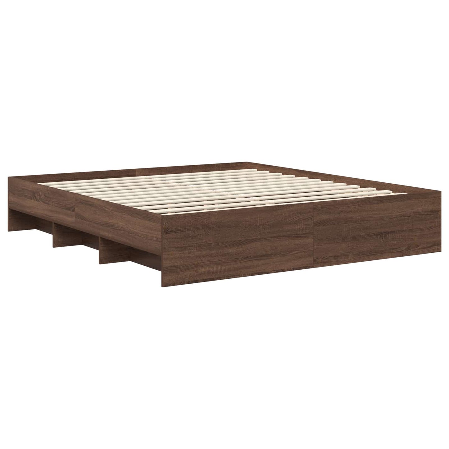 Struttura del letto con testiera Rovere Marrone 200 x 200 cm | homemem39