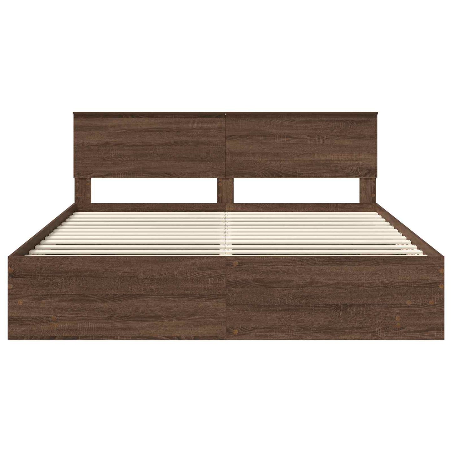 Struttura del letto con testiera Rovere Marrone 200 x 200 cm | homemem39