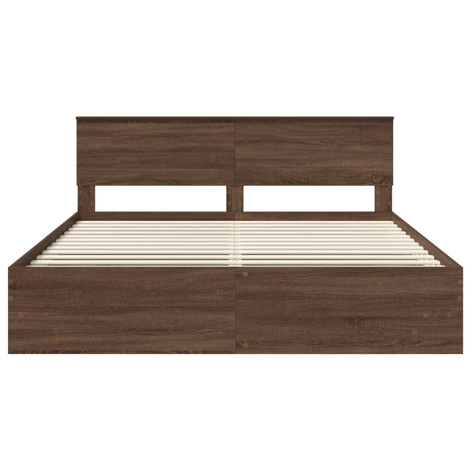 Struttura del letto con testiera Rovere Marrone 200 x 200 cm | homemem39