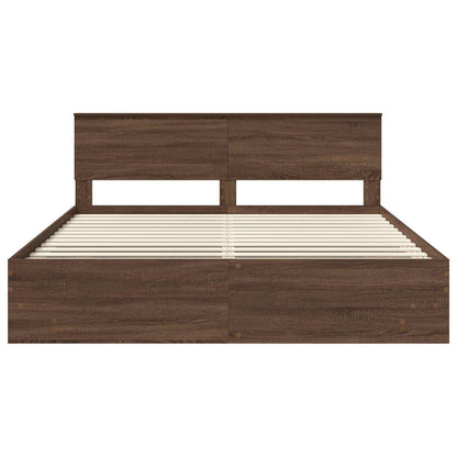 Struttura del letto con testiera Rovere Marrone 200 x 200 cm | homemem39