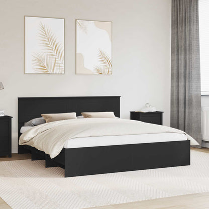 Struttura del letto Nero 180 x 200 cm Legno multistrato | homemem39