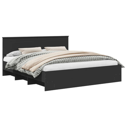 Struttura del letto Nero 180 x 200 cm Legno multistrato | homemem39