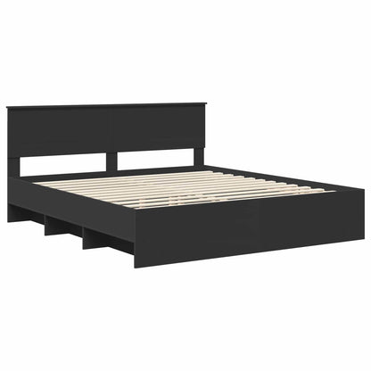 Struttura del letto Nero 180 x 200 cm Legno multistrato | homemem39