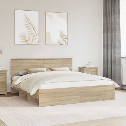Struttura del letto con testiera Rovere Sonoma 180 x 200 cm | homemem39
