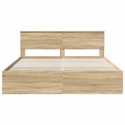 Struttura del letto con testiera Rovere Sonoma 180 x 200 cm | homemem39