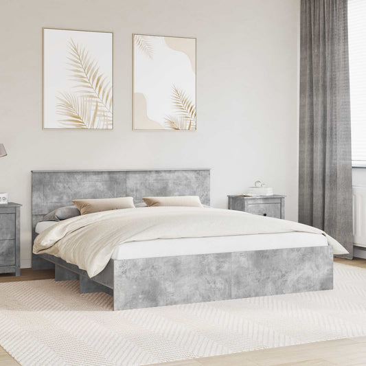 Struttura del letto con testiera Grigio cemento 180 x 200 cm | homemem39