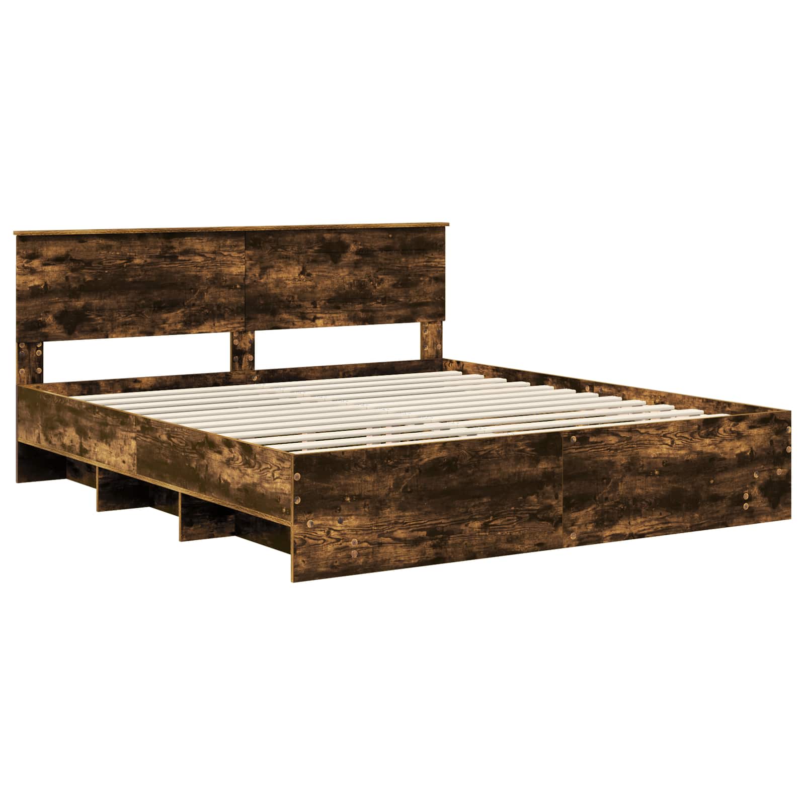 Struttura del letto Rovere fumé 180 x 200 cm Legno multistrato | homemem39