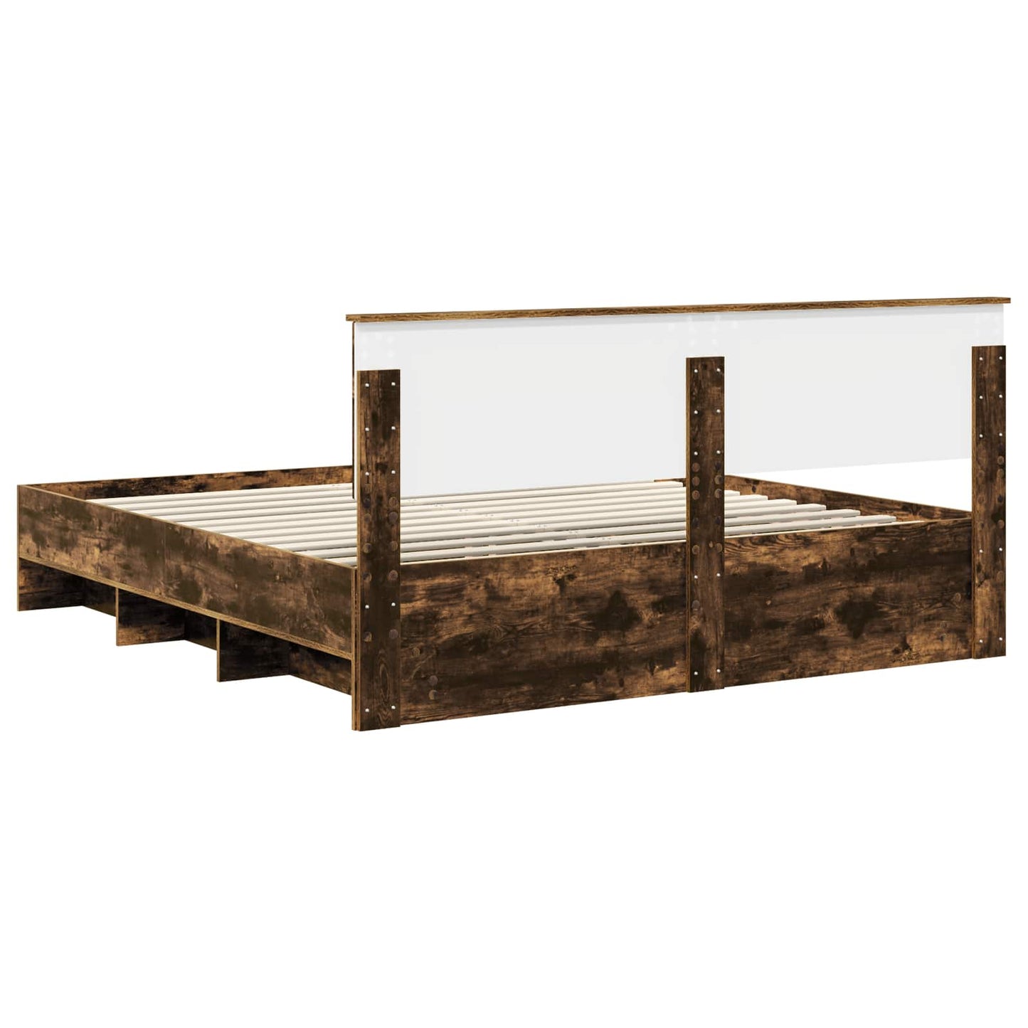 Struttura del letto Rovere fumé 180 x 200 cm Legno multistrato | homemem39