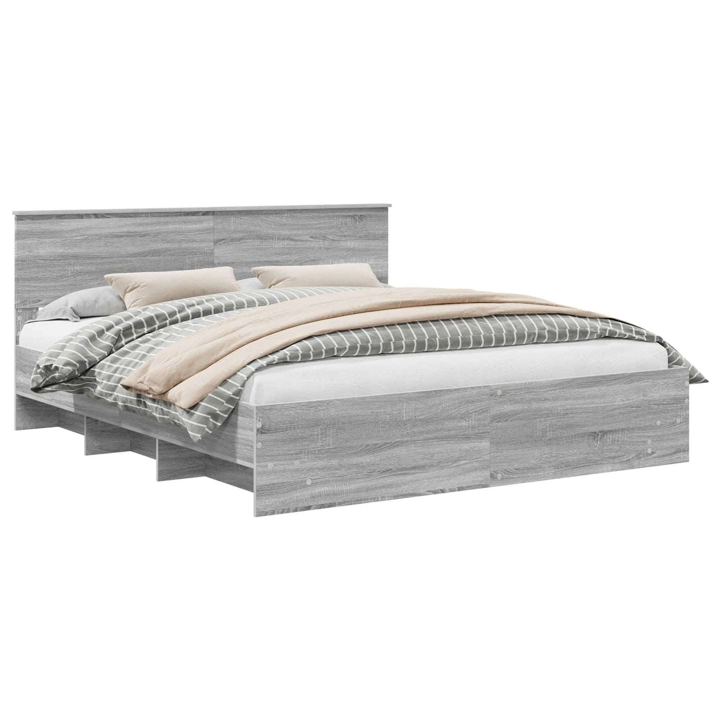 Struttura del letto con testiera Grigio Sonoma 180 x 200 cm
