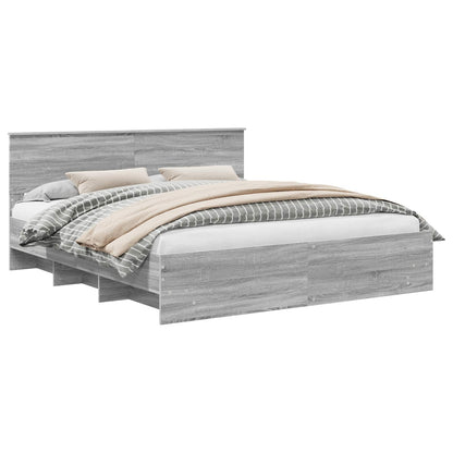 Struttura del letto con testiera Grigio Sonoma 180 x 200 cm