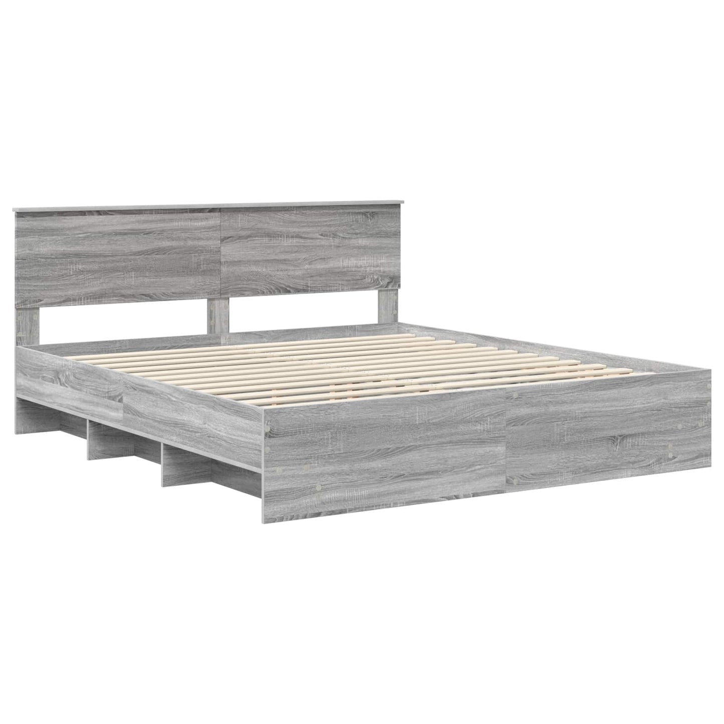 Struttura del letto con testiera Grigio Sonoma 180 x 200 cm | homemem39