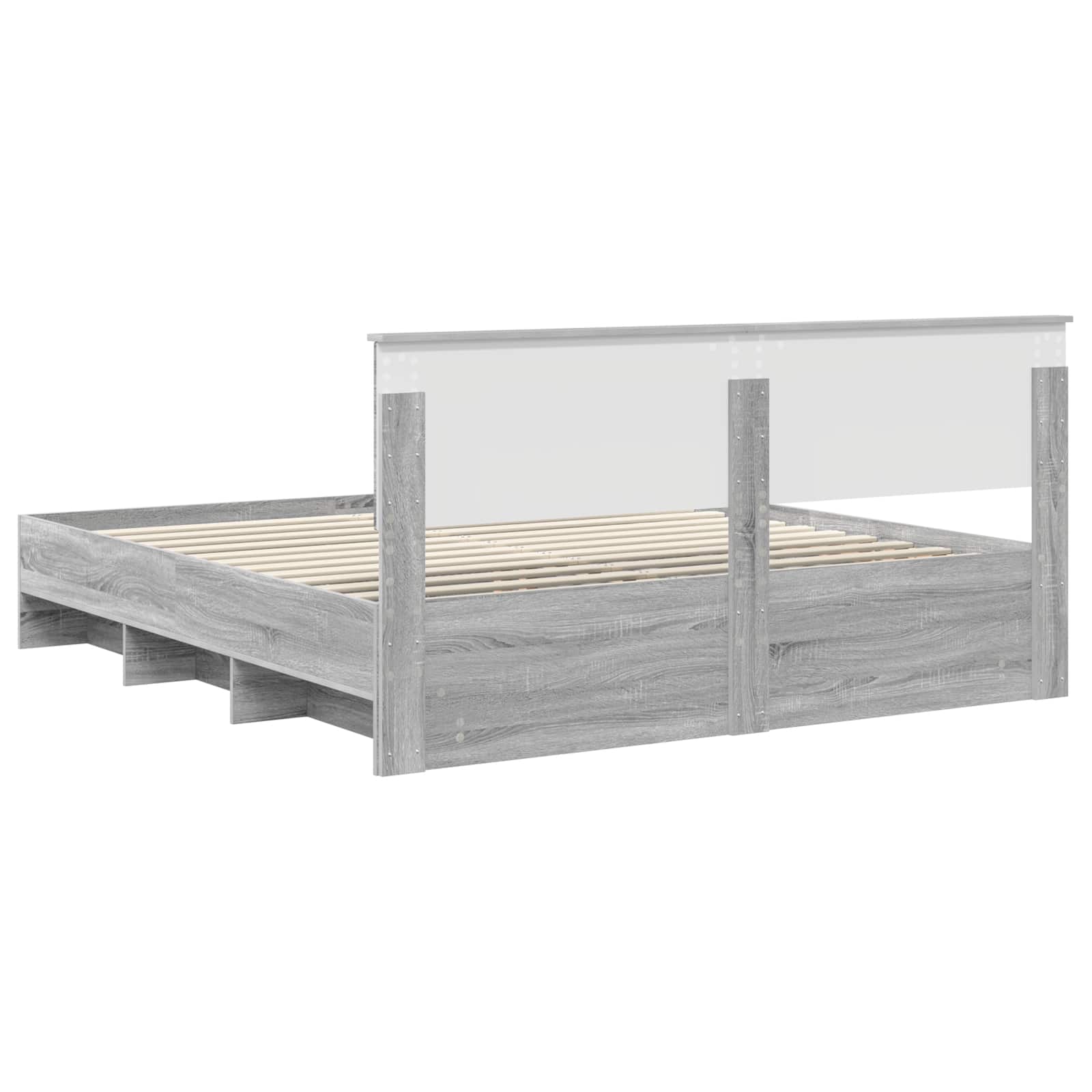 Struttura del letto con testiera Grigio Sonoma 180 x 200 cm | homemem39