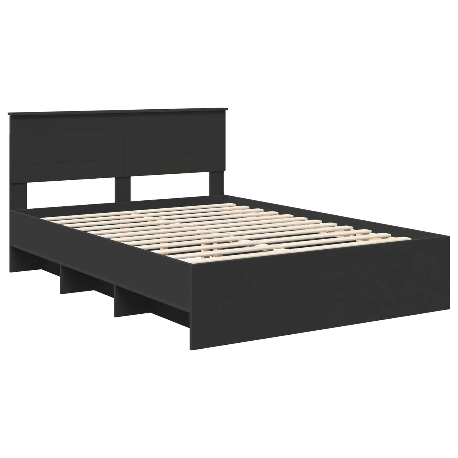 Struttura del letto Nero 160 x 200 cm Legno multistrato | homemem39