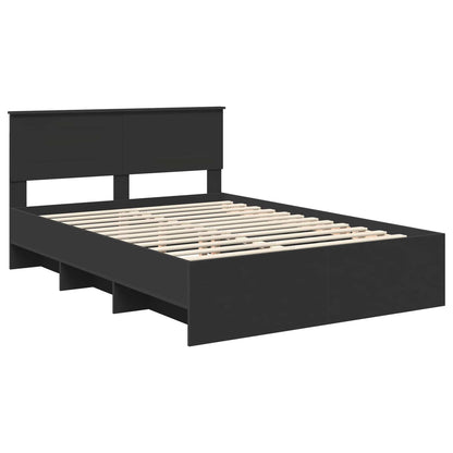 Struttura del letto Nero 160 x 200 cm Legno multistrato | homemem39