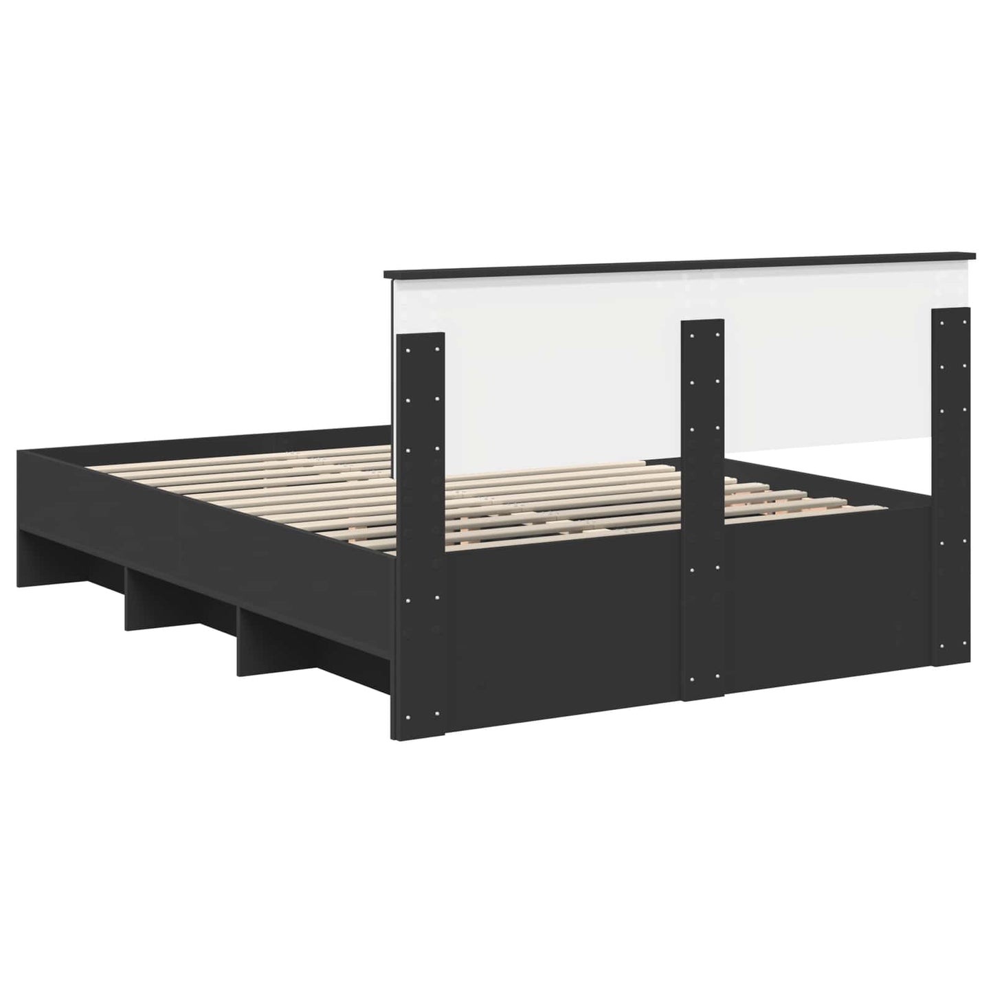 Struttura del letto Nero 160 x 200 cm Legno multistrato | homemem39