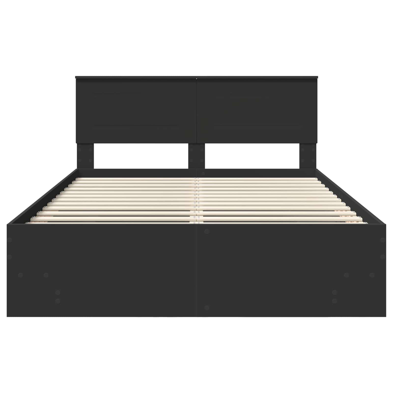 Struttura del letto Nero 160 x 200 cm Legno multistrato | homemem39
