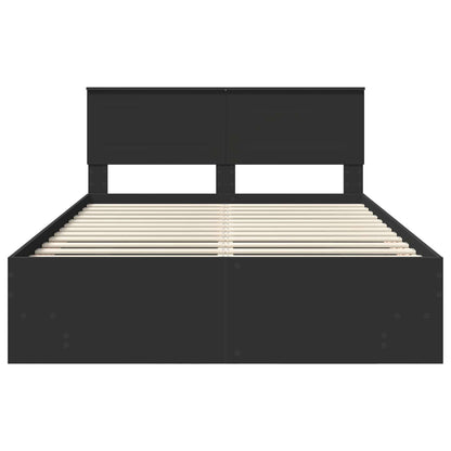 Struttura del letto Nero 160 x 200 cm Legno multistrato | homemem39