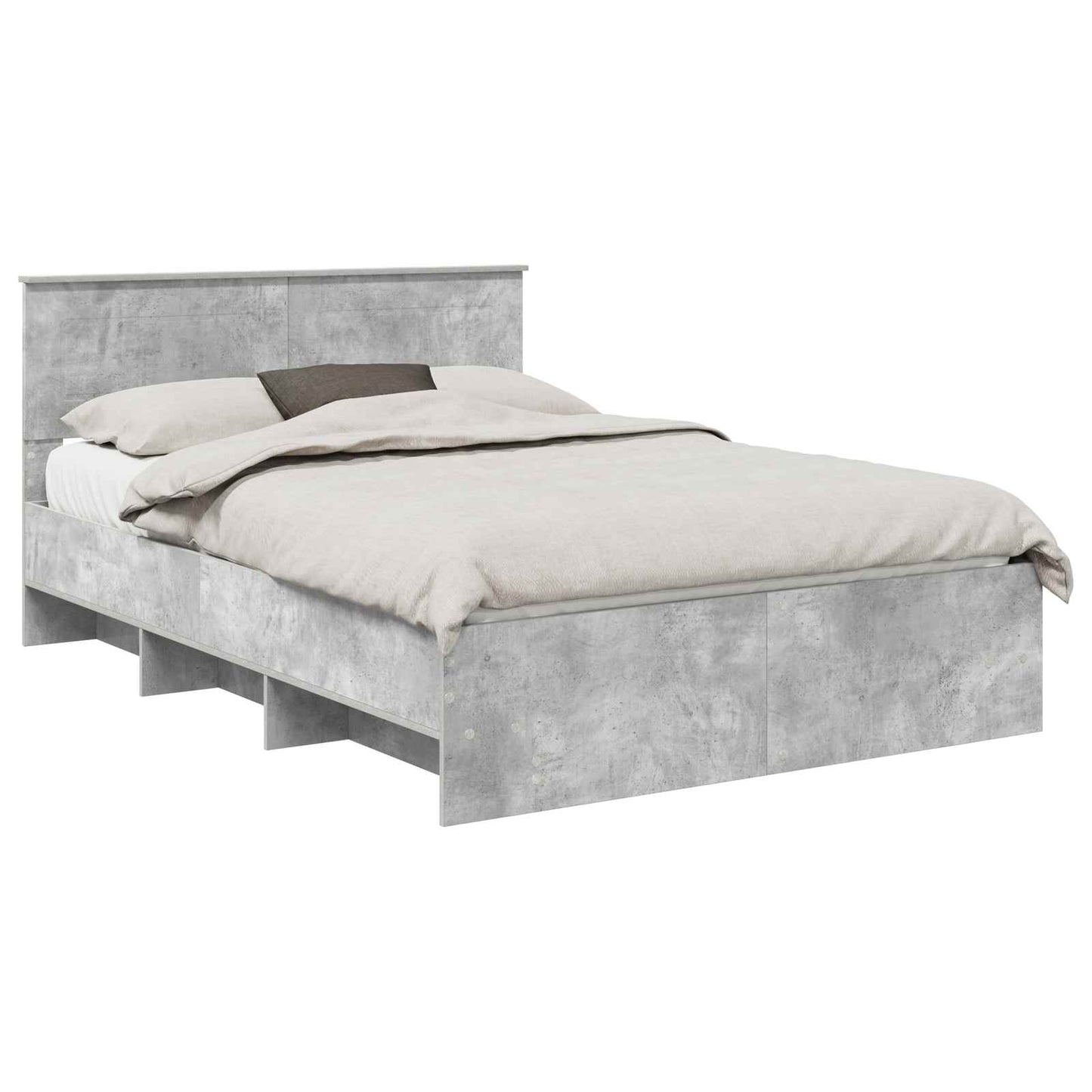 Struttura del letto con testiera Grigio cemento 160 x 200 cm