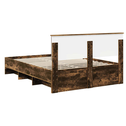 Struttura del letto Rovere fumé 160 x 200 cm Legno multistrato | homemem39