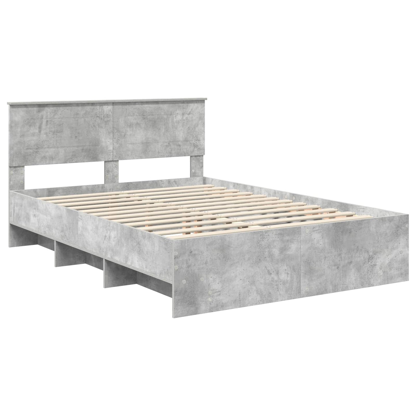 Struttura del letto con testiera Grigio cemento 150 x 200 cm | homemem39