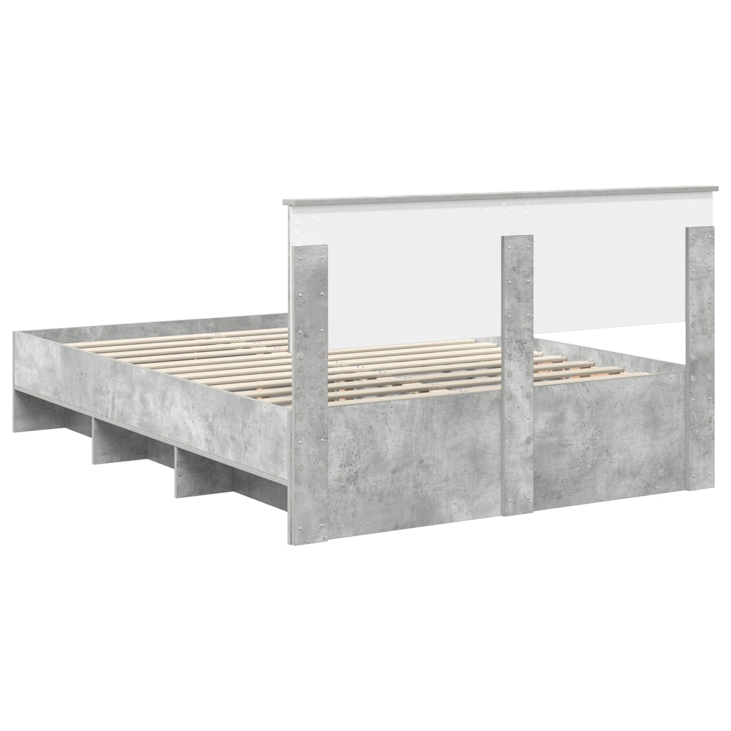 Struttura del letto con testiera Grigio cemento 150 x 200 cm | homemem39