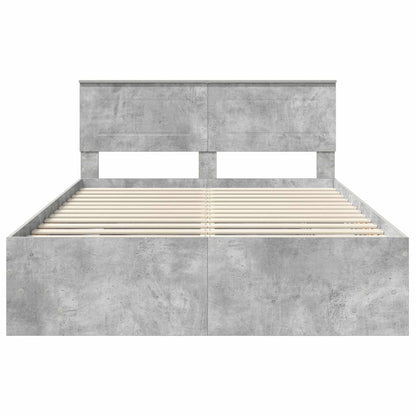 Struttura del letto con testiera Grigio cemento 150 x 200 cm | homemem39