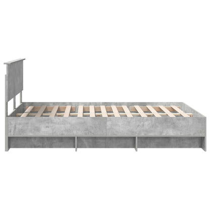 Struttura del letto con testiera Grigio cemento 150 x 200 cm