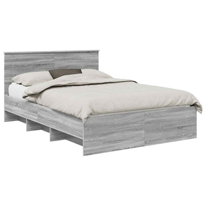 Struttura del letto con testiera Grigio Sonoma 140 x 200 cm