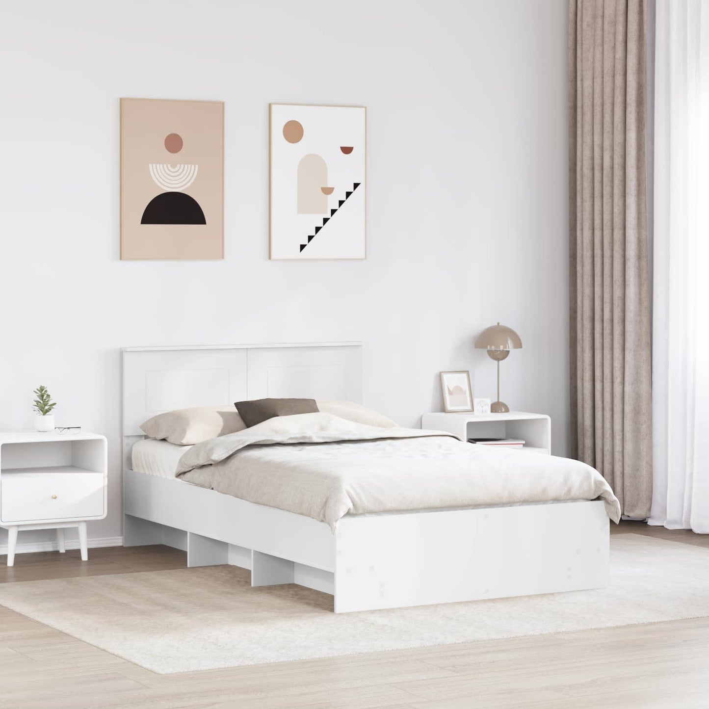 Struttura del letto Bianco 137 x 203 cm Legno multistrato