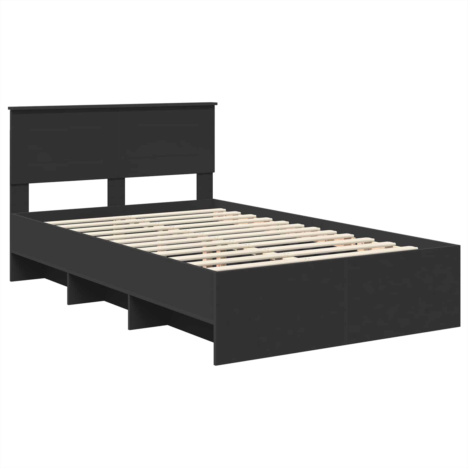 Struttura del letto Nero 137 x 203 cm Legno multistrato | homemem39
