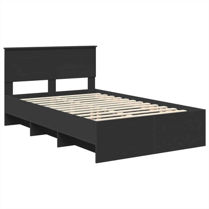 Struttura del letto Nero 137 x 203 cm Legno multistrato | homemem39