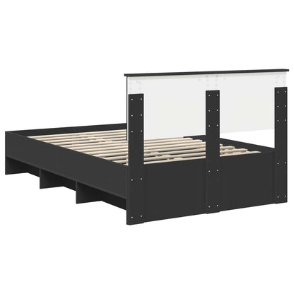 Struttura del letto Nero 137 x 203 cm Legno multistrato | homemem39