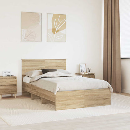 Struttura del letto con testiera Rovere Sonoma 137 x 203 cm
