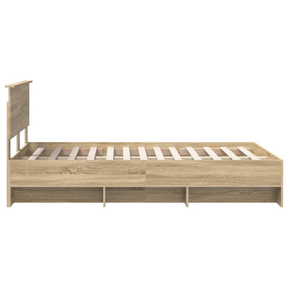 Struttura del letto con testiera Rovere Sonoma 137 x 203 cm | homemem39