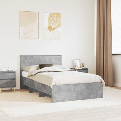 Struttura del letto con testiera Grigio cemento 137 x 203 cm