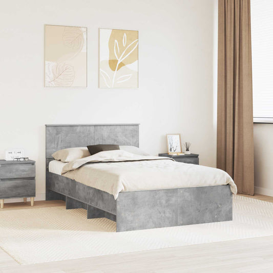 Struttura del letto con testiera Grigio cemento 137 x 203 cm