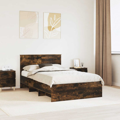 Struttura del letto Rovere fumé 137 x 203 cm Legno multistrato | homemem39