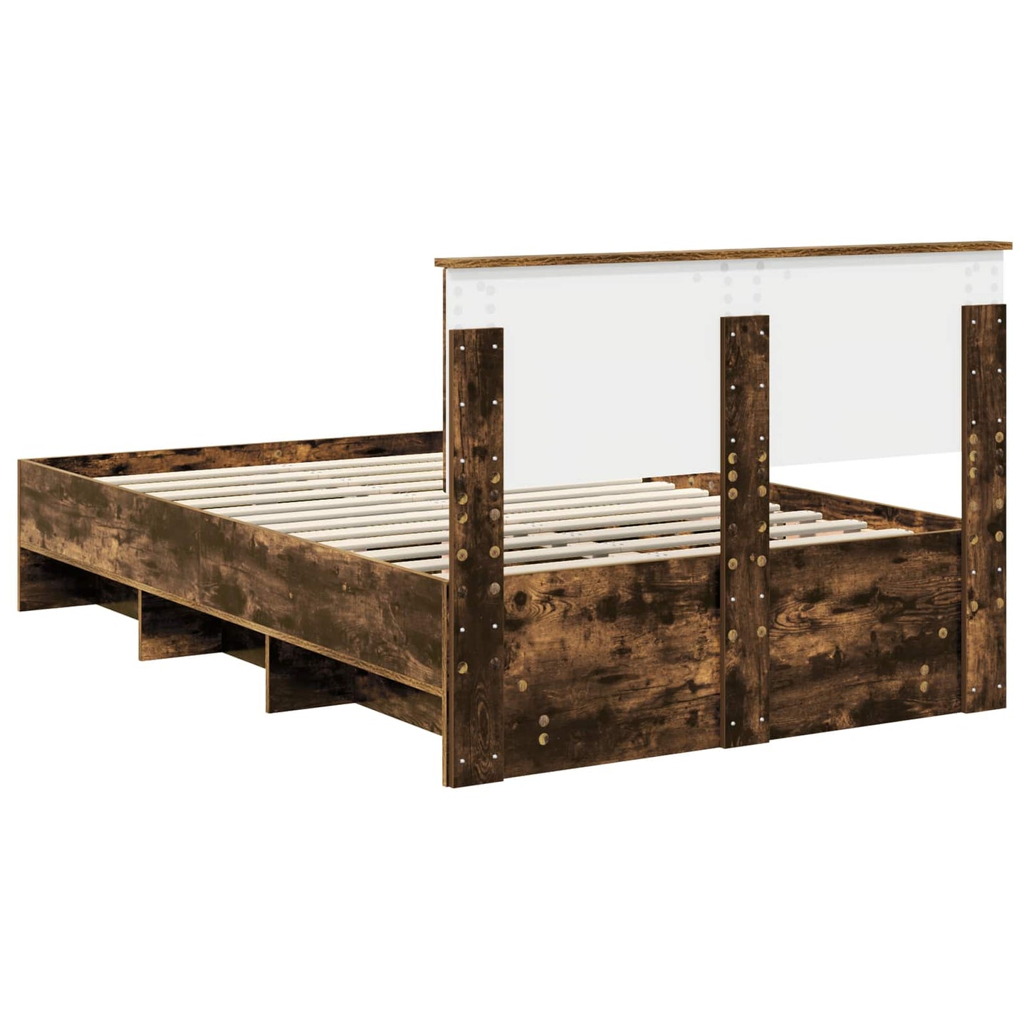 Struttura del letto Rovere fumé 137 x 203 cm Legno multistrato | homemem39