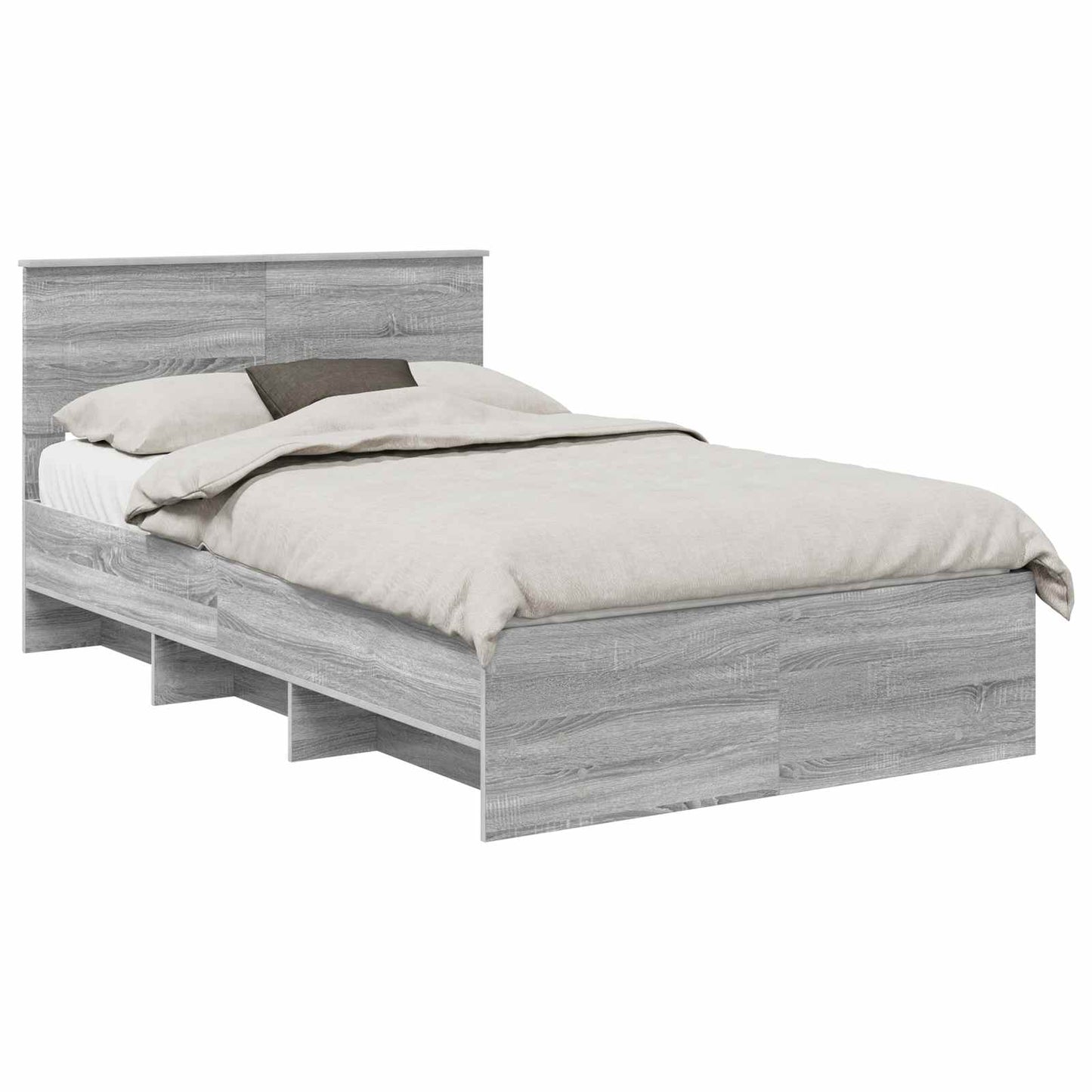 Struttura del letto con testiera Grigio Sonoma 137 x 203 cm | homemem39
