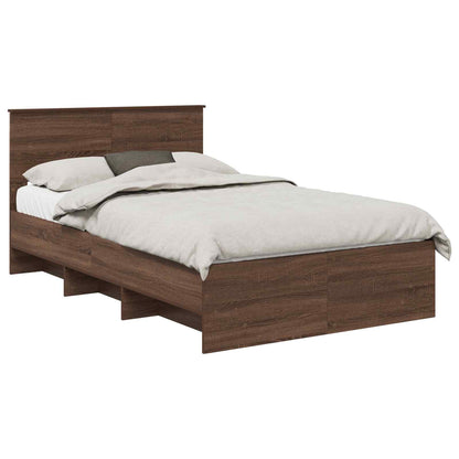 Struttura del letto con testiera Rovere Marrone 137 x 203 cm | homemem39