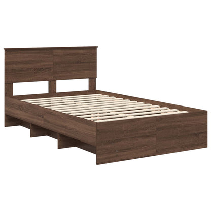 Struttura del letto con testiera Rovere Marrone 137 x 203 cm | homemem39