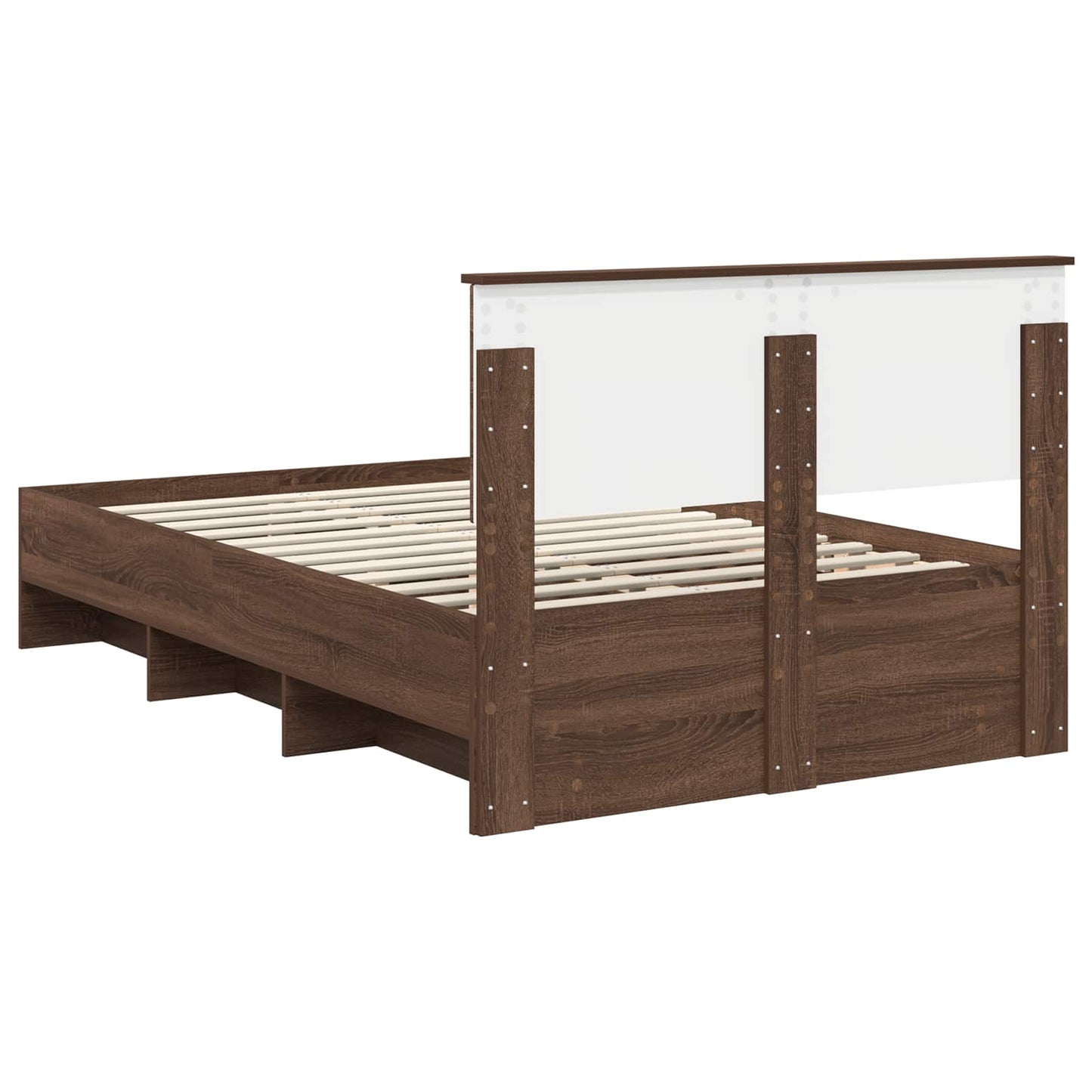 Struttura del letto con testiera Rovere Marrone 137 x 203 cm | homemem39