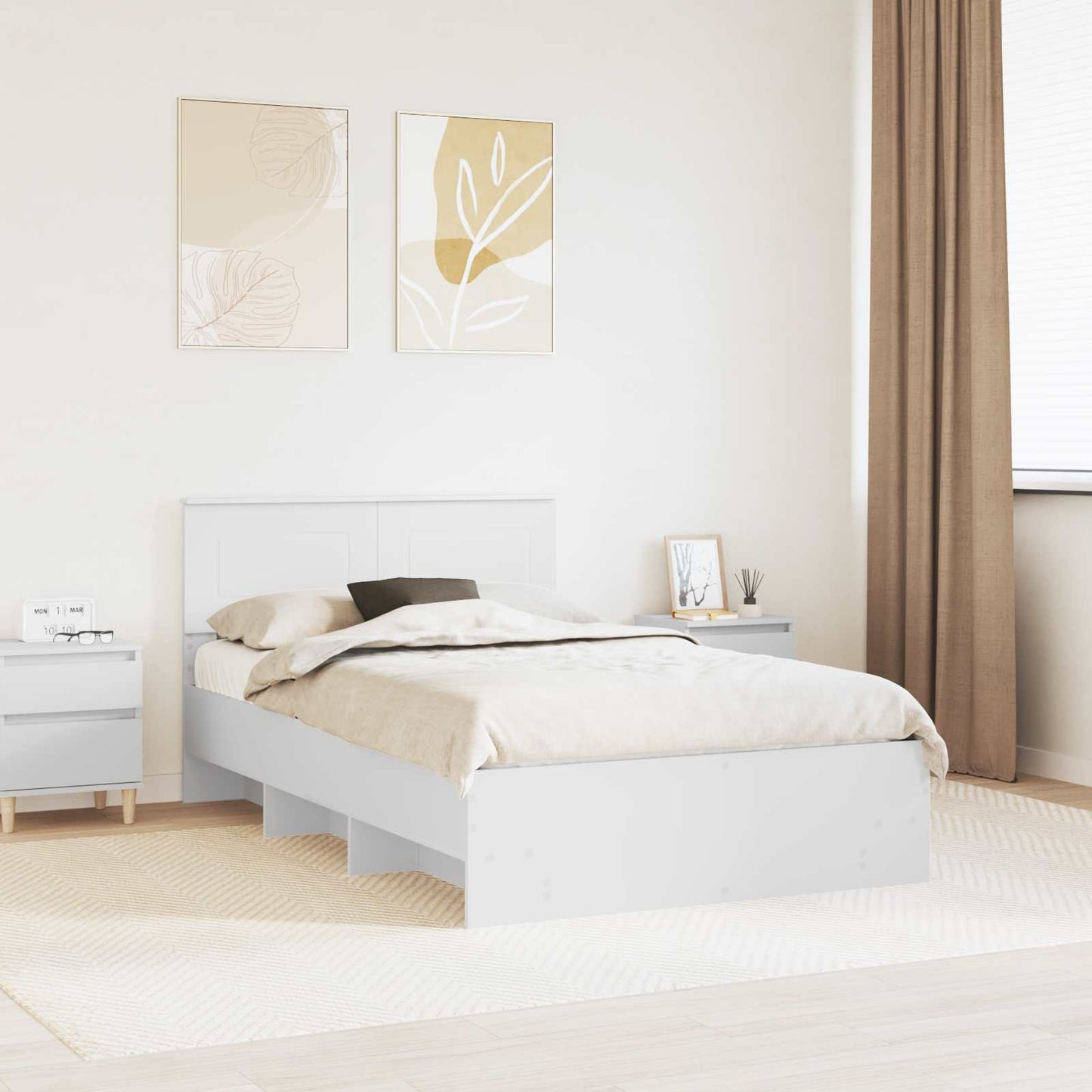 Struttura del letto Bianco 120 x 123 cm Legno multistrato | homemem39