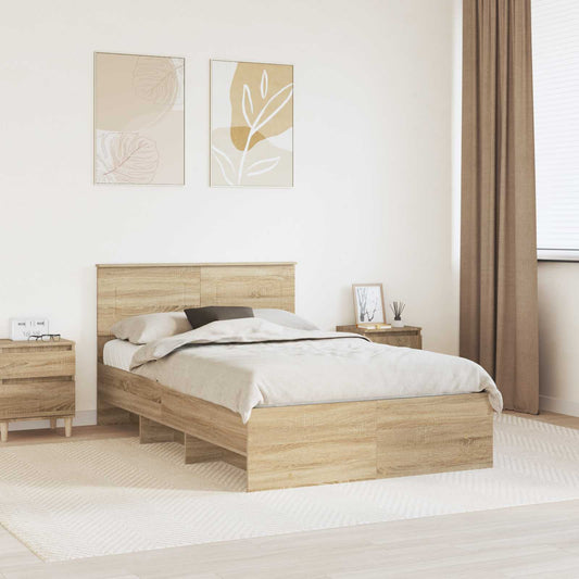 Struttura del letto con testiera Rovere Sonoma 120 x 123 cm