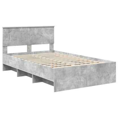 Struttura del letto con testiera Grigio cemento 120 x 123 cm | homemem39