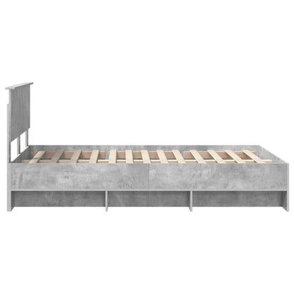 Struttura del letto con testiera Grigio cemento 120 x 123 cm