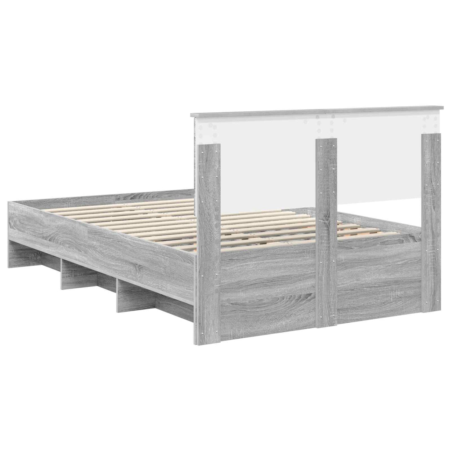 Struttura del letto con testiera Grigio Sonoma 120 x 123 cm